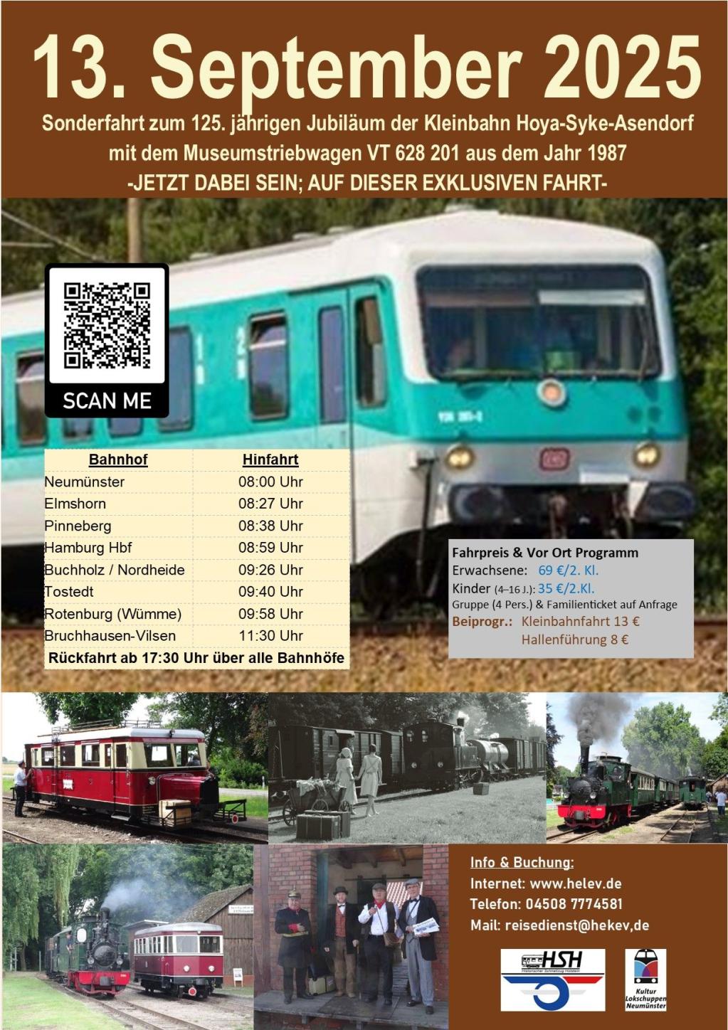 Bruchhausen-Vilsen Jubiläum HSA 13.09.2025 mit VT 628_Plakat